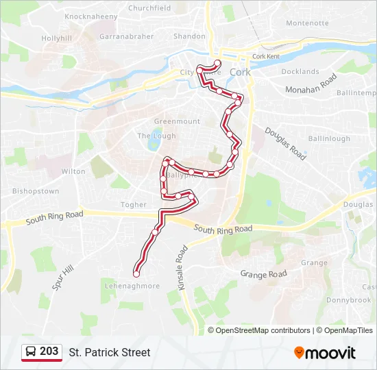 203 Bus Line Map
