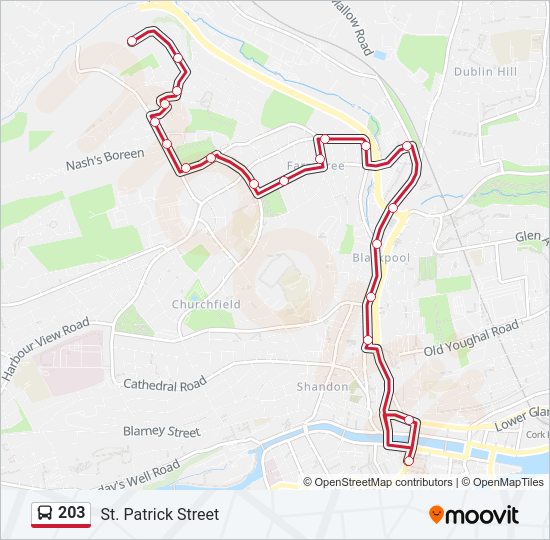 203 bus Line Map