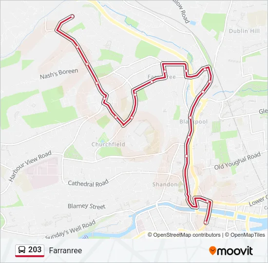 203 Bus Line Map