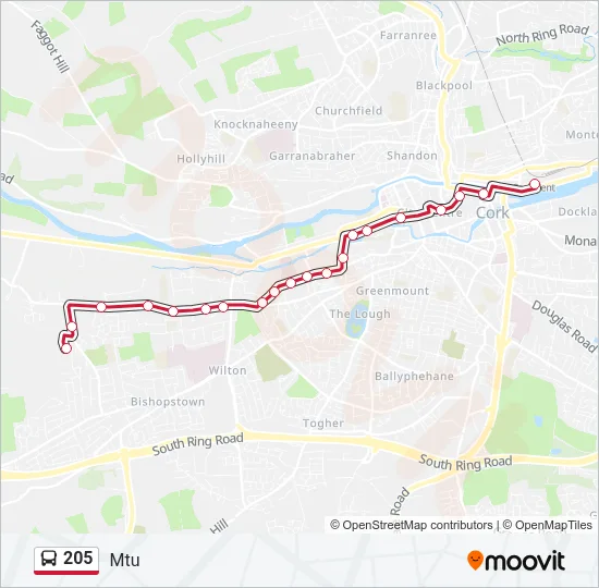205 Bus Line Map