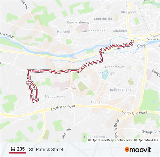 205 Bus Line Map