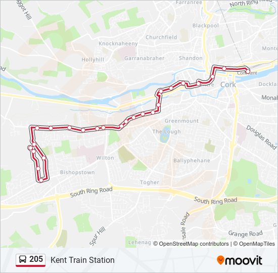 205 bus Line Map