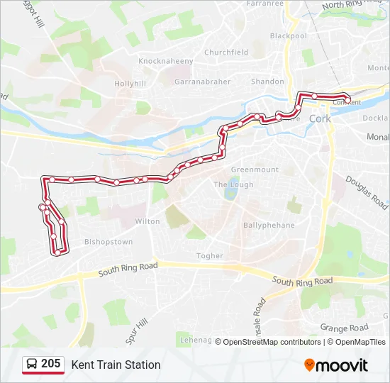 205 Bus Line Map