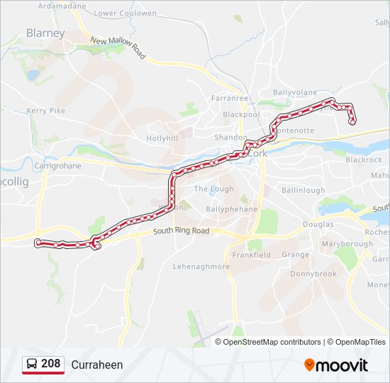 208 Bus Line Map