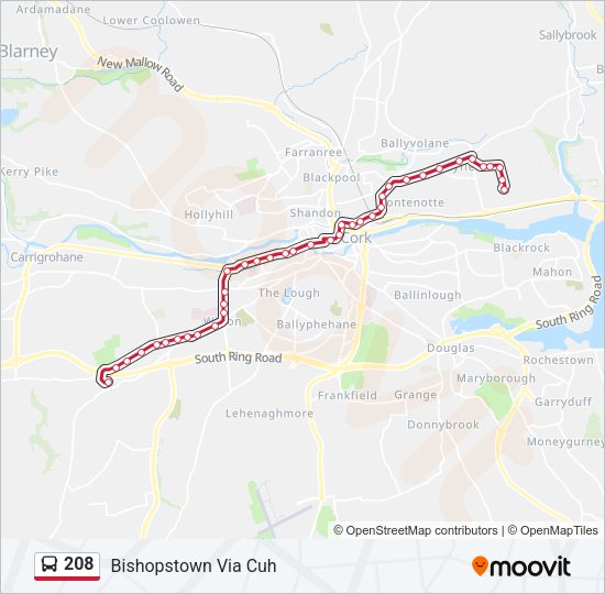 208 bus Line Map