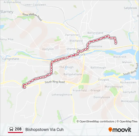 208 Bus Line Map