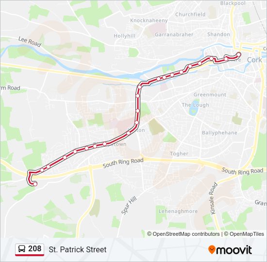 208 Bus Line Map