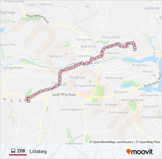 208 Bus Line Map