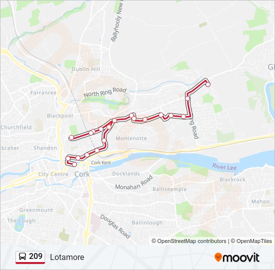 209 bus Line Map