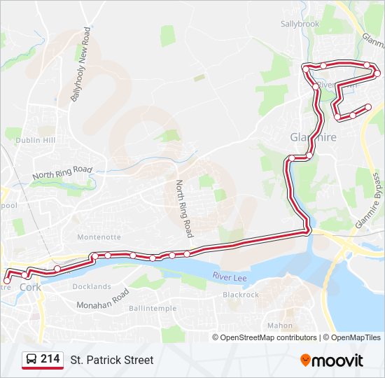 214 bus Line Map