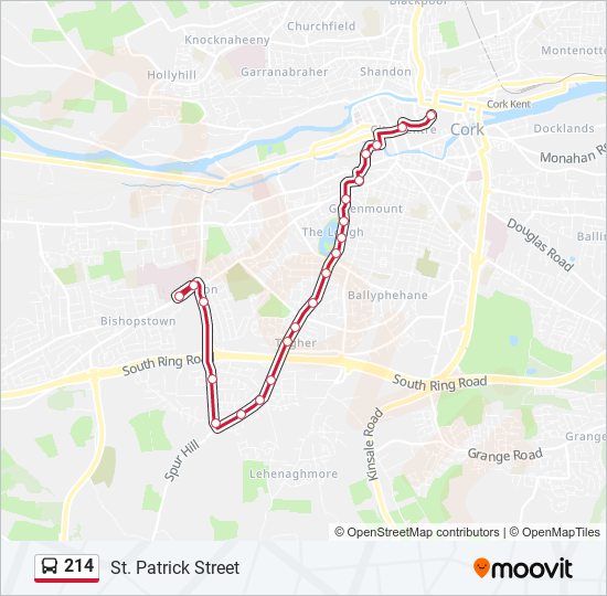 214 bus Line Map