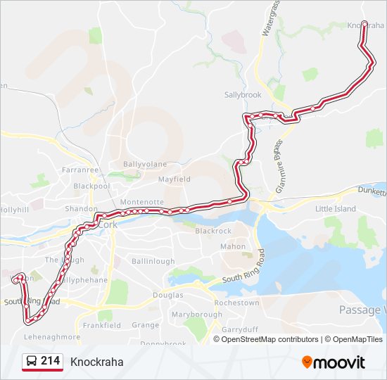 Plan de la ligne 214 de bus