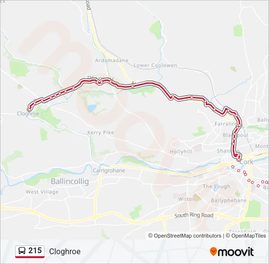 215 Bus Line Map