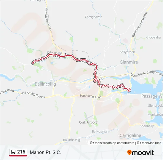 215 Bus Line Map