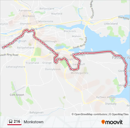 216 Bus Line Map