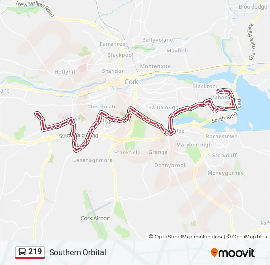 219 Bus Line Map