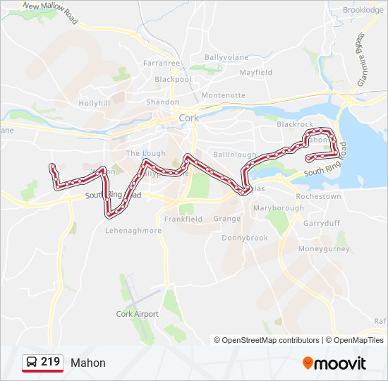 219 Bus Line Map