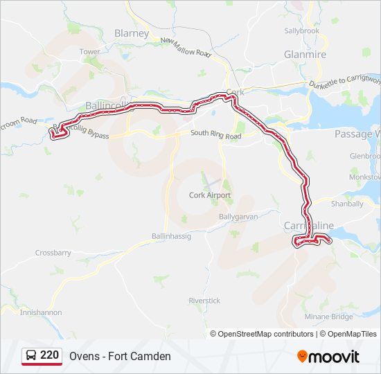 220 bus Line Map