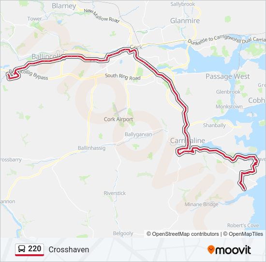 220 Bus Line Map