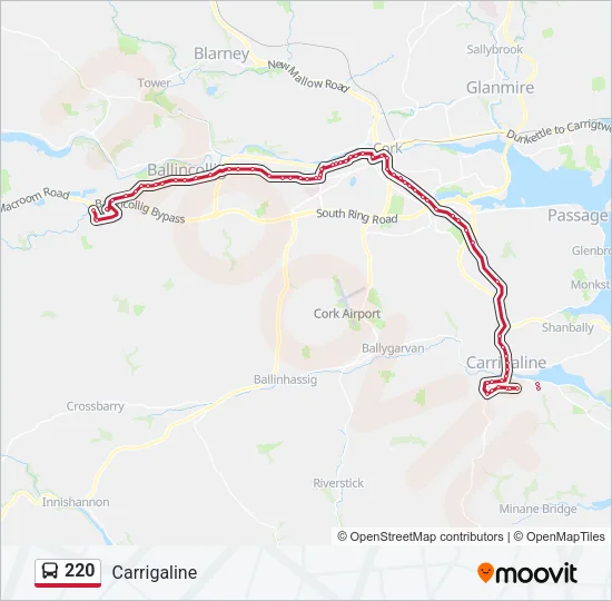 220 Bus Line Map