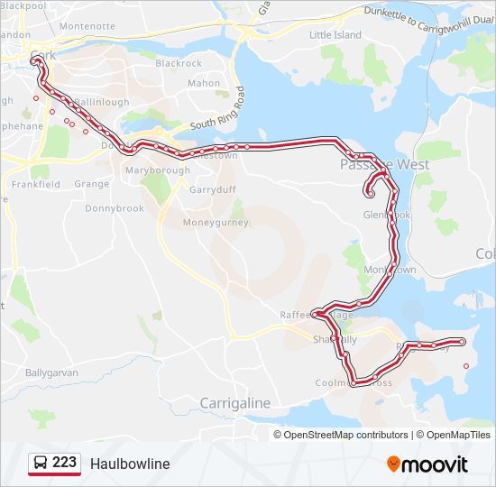 223 bus Line Map