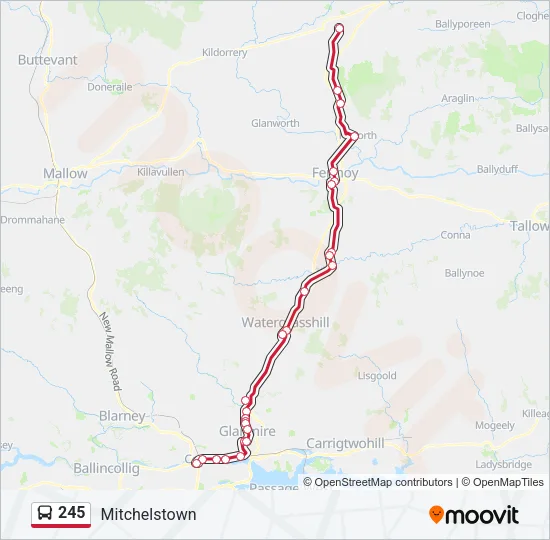 245 Bus Line Map