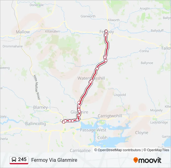 245 Bus Line Map