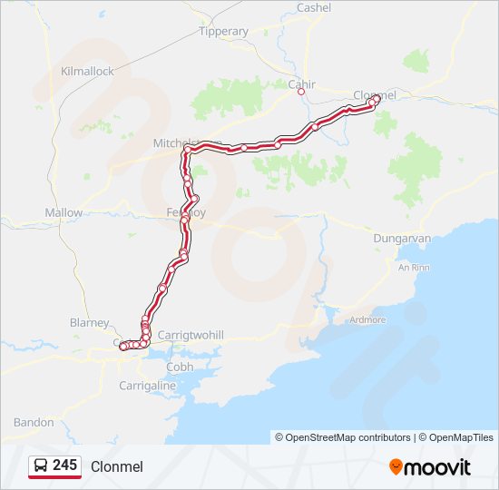 245 bus Line Map