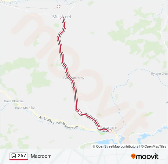 257 Bus Line Map