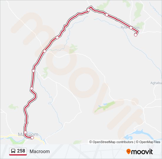 258 bus Line Map