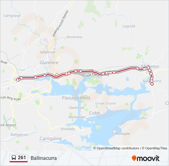 261 bus Line Map