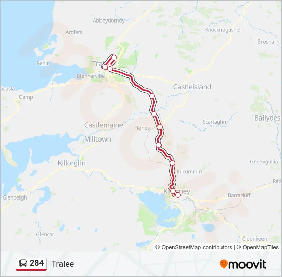 284 Bus Line Map