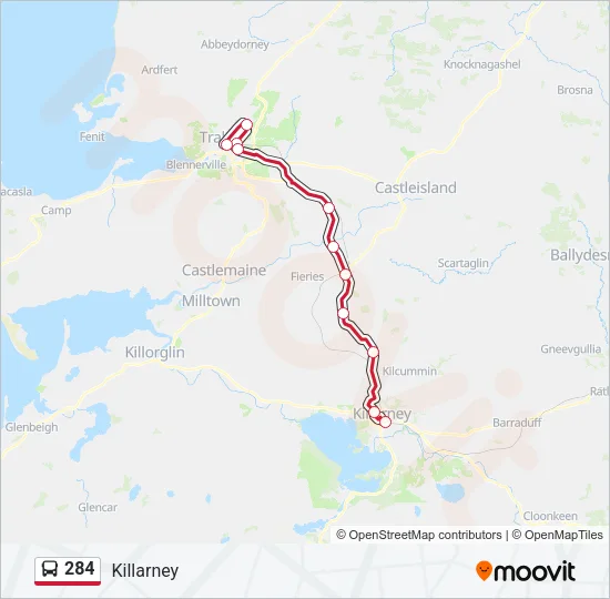 284 Bus Line Map