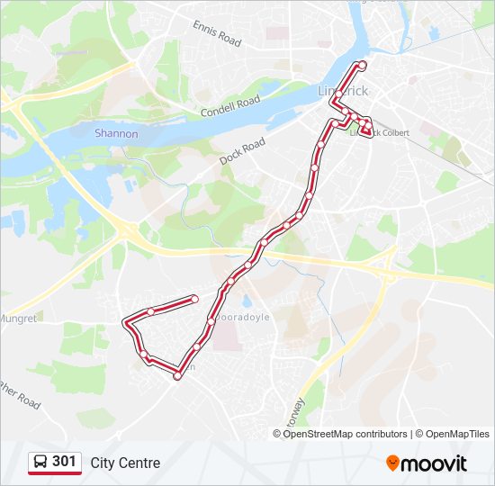 301 Bus Line Map