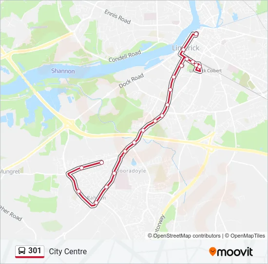 301 Bus Line Map