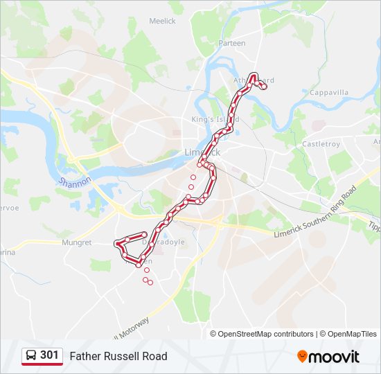 301 bus Line Map