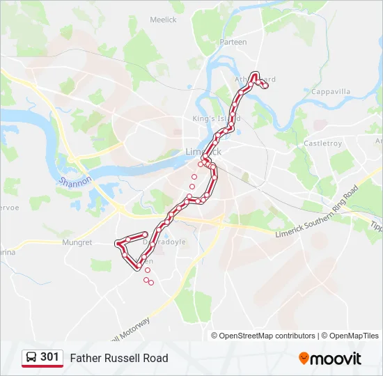 301 Bus Line Map