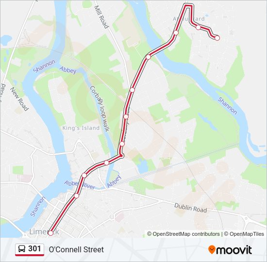 301 Bus Line Map