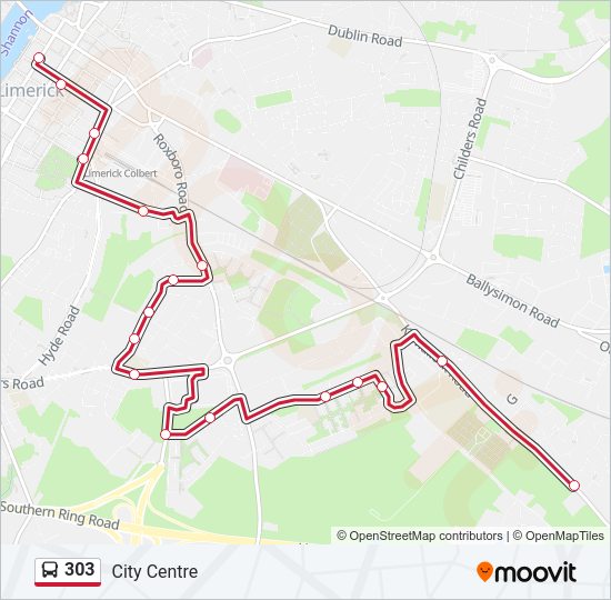 303 Bus Line Map