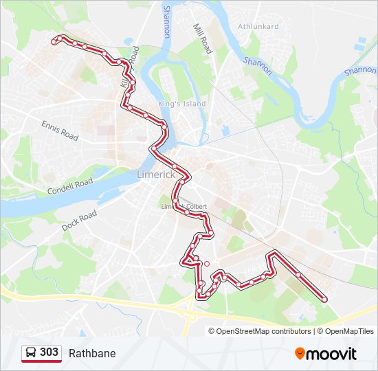 303 Bus Line Map