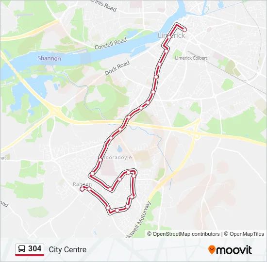 304 Bus Line Map