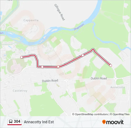 304 Bus Line Map