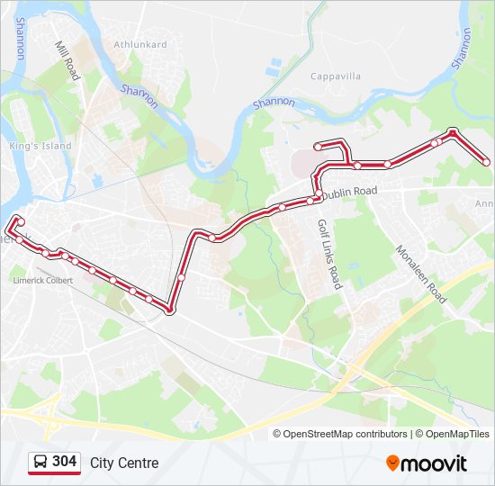 304 Bus Line Map