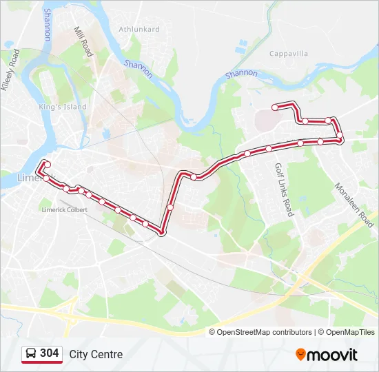 304 Bus Line Map