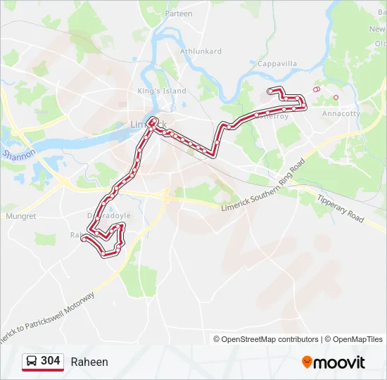 304 Bus Line Map