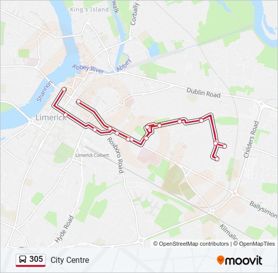 305 Bus Line Map