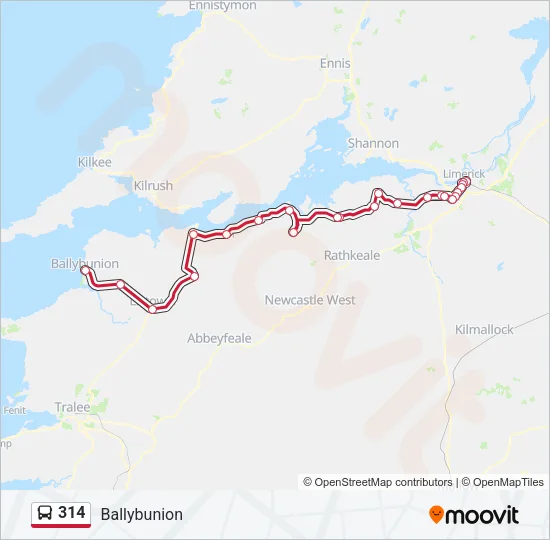 314 Bus Line Map