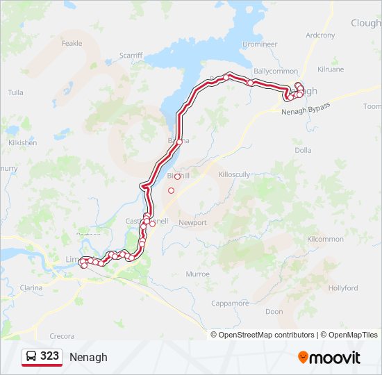 Plan de la ligne 323 de bus