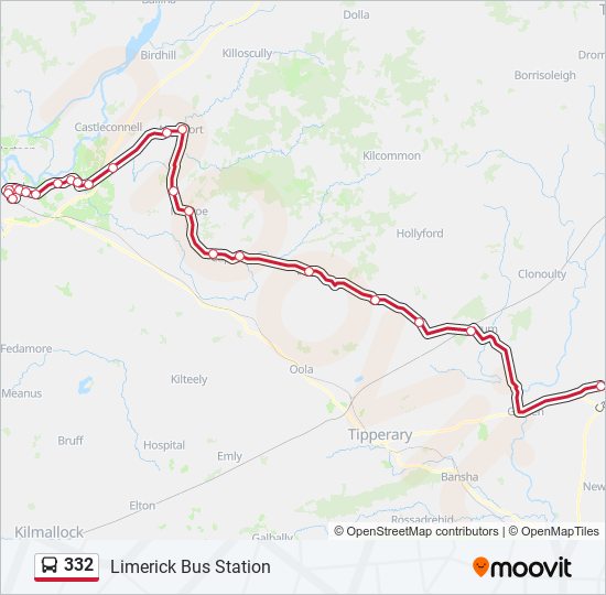 Plan de la ligne 332 de bus