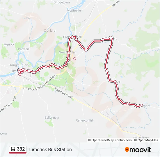 332 Bus Line Map